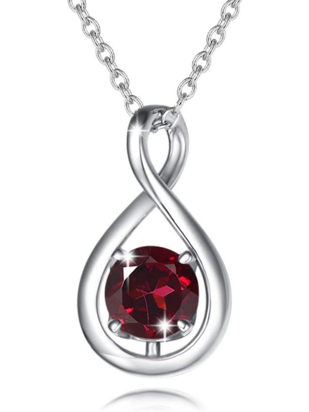 Dainty Infinity Birthstone Necklace in Sterling Silver - Elegant Pendant Jewelry